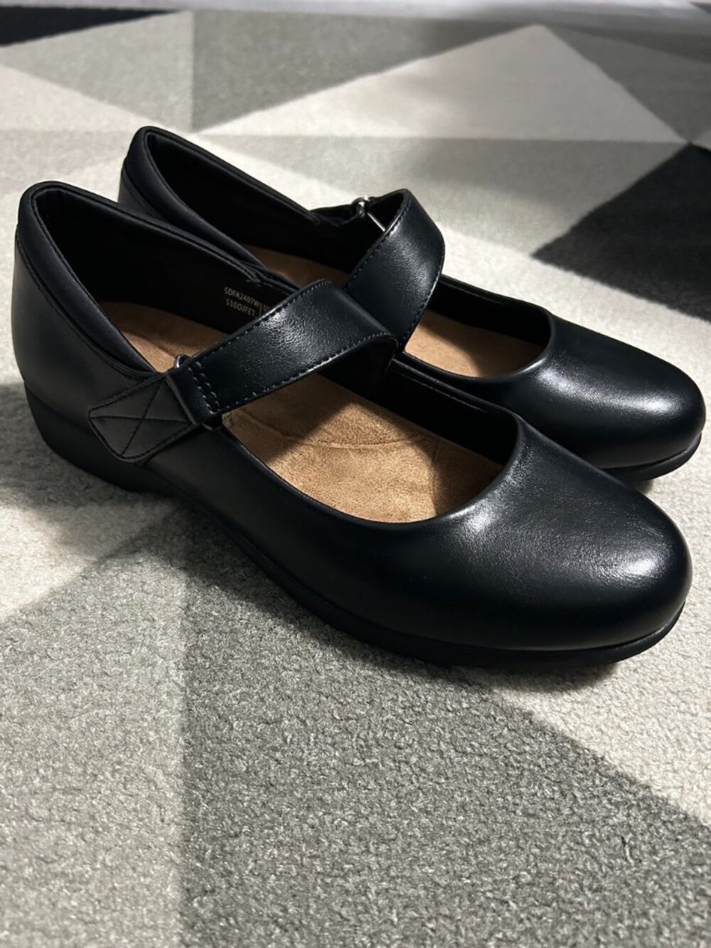 DREAM PAIRS Black Ballet Mary Jane Flats Adjustable Strap Women's Size 8